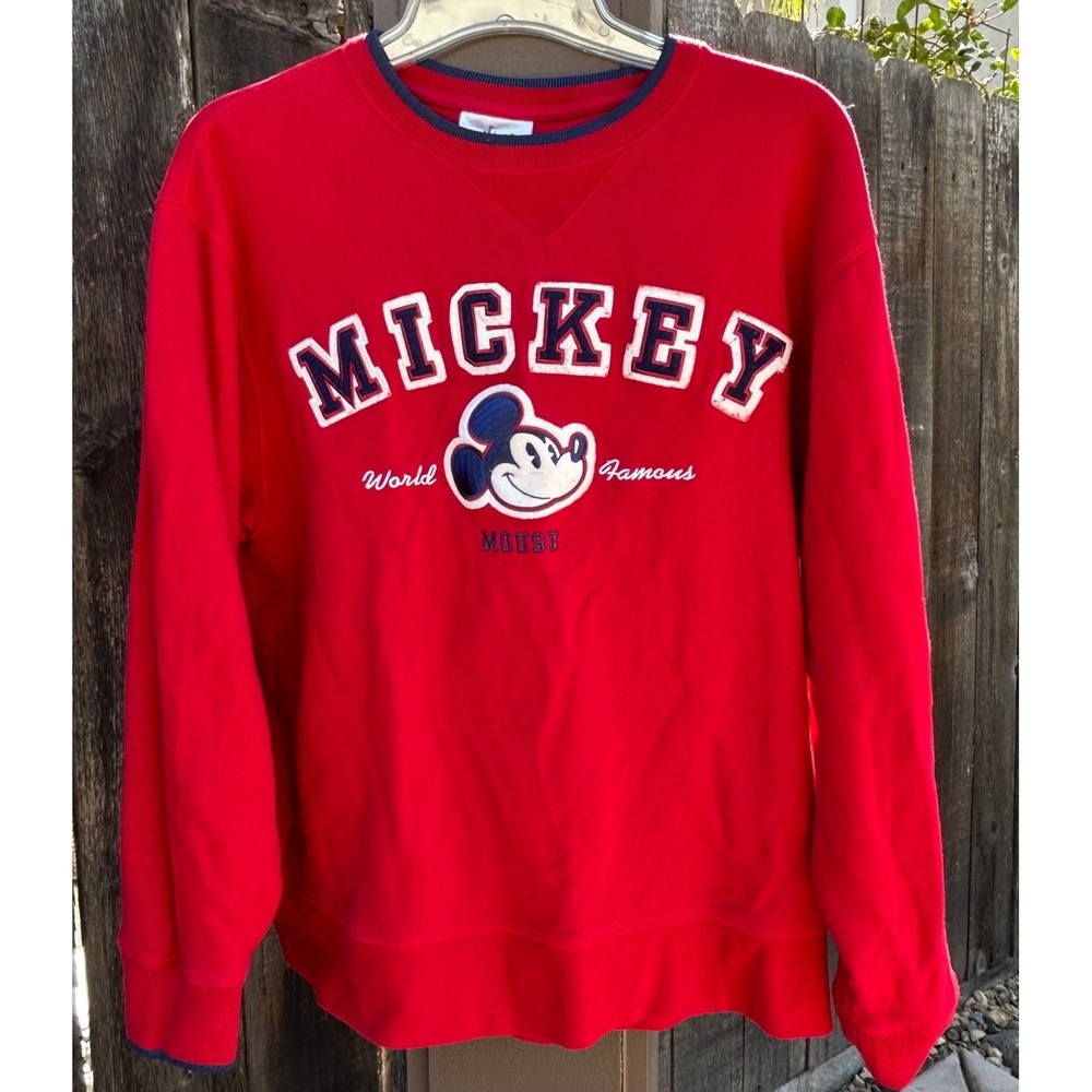 Vintage Y2K Disneyland Resort Mickey Mouse Sweatshirt Red Size S Embroidered